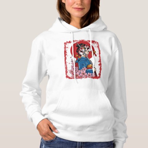 Japanese Geisha Mask Sword Japan Hoodie