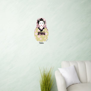 Japanese Geisha Matryoshka Wall Decal