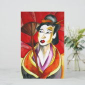Japanese Geisha original art watercolor painting (Standing Front)