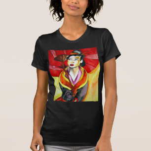 Japanese Geisha original art watercolor painting T-Shirt