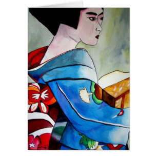 Japanese Geisha original watercolor art painting