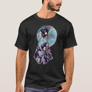 Japanese Geisha Parasol Pretty Tattoo Samurai T-Shirt