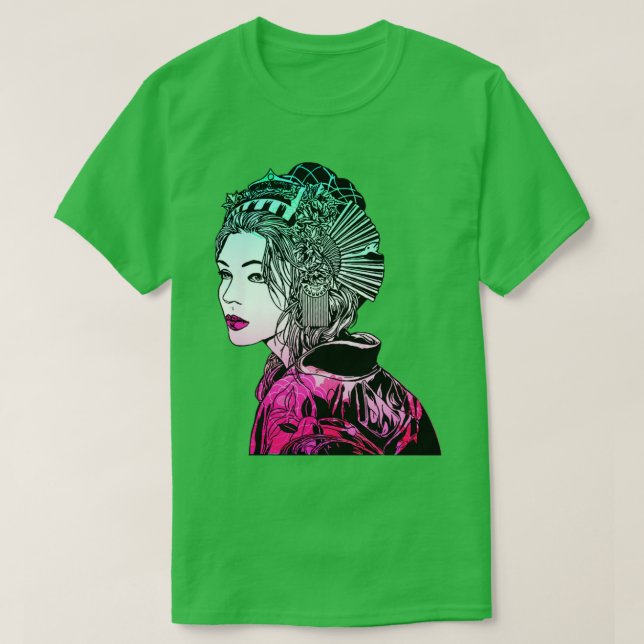 Japanese Geisha Samurai Warrior 1061 T-Shirt (Design Front)