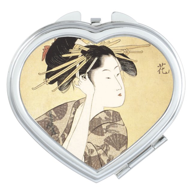 Japanese Geisha Styling Hair Compact Mirror (Front)