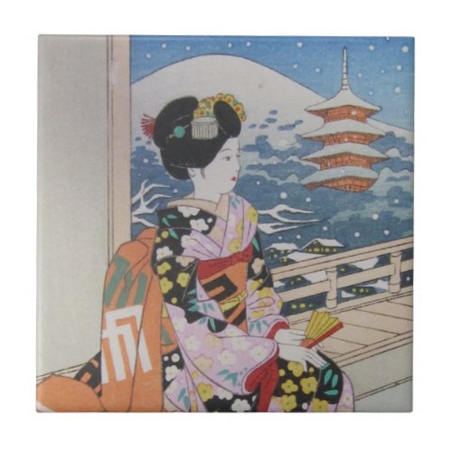 Japanese Geisha Tile