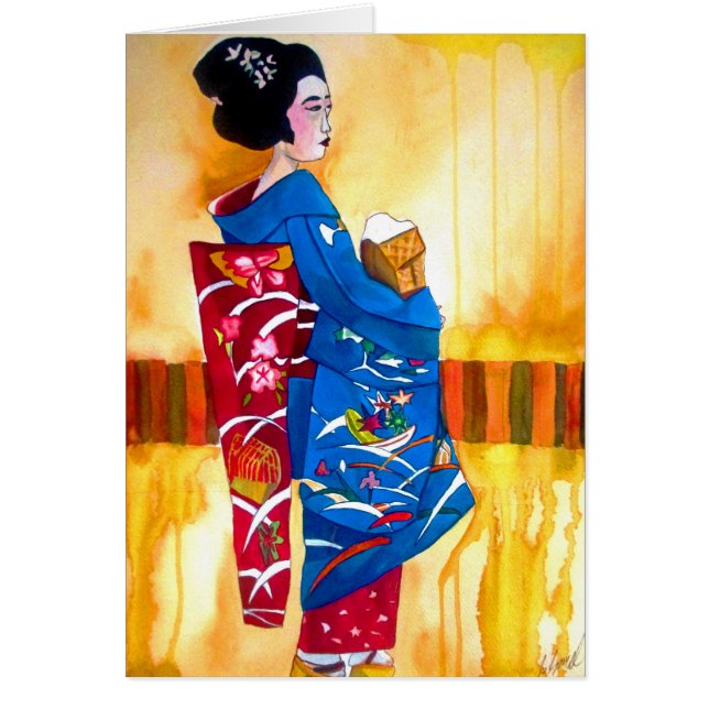 Japanese Geisha with blue kimono (Front)