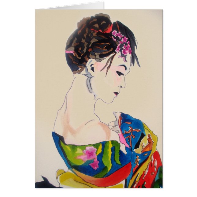 Japanese Geisha with blue kimono (Front)