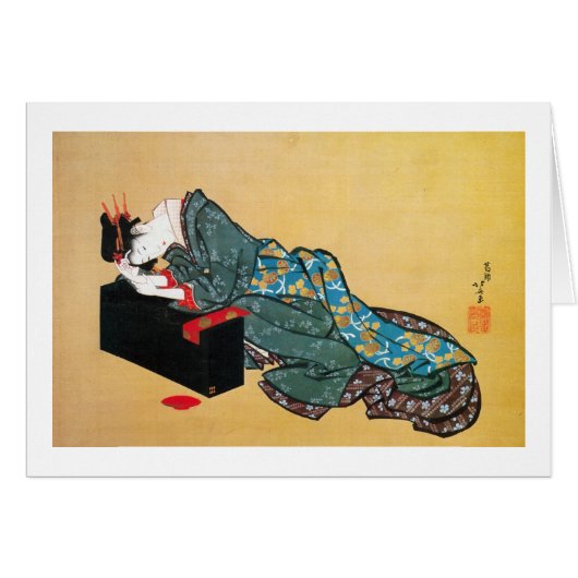 Japanese Geisha Woman, Hokusai, Ukiyo-e (Front Horizontal)