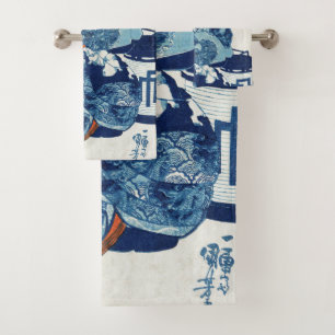 Japanese Geisya Woman, Kuniyoshi, Ukiyo-e Bath Towel Set