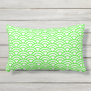 Japanese Geometric Modern Fish Scale Pattern Lumbar Pillow