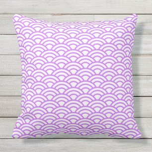 Japanese Geometric Modern Fish Scale Pattern Throw Pillow