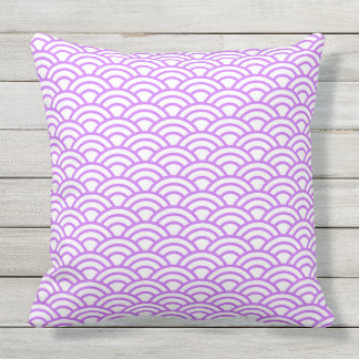 Japanese Geometric Modern Fish Scale Pattern Throw Pillow