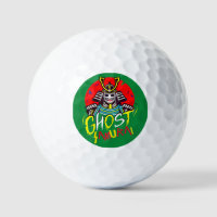 Japanese Ghost Samurai Martial Art in Retro Style Golf Balls