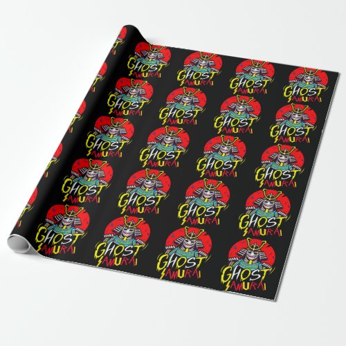 Japanese Ghost Samurai Martial Art in Retro Style Wrapping Paper