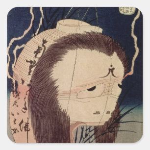 Japanese Ghost Square Sticker