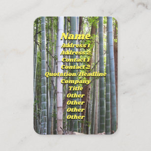 Japanese Giant Bamboo Forest, Sagano, Kyoto, Japan Business Card