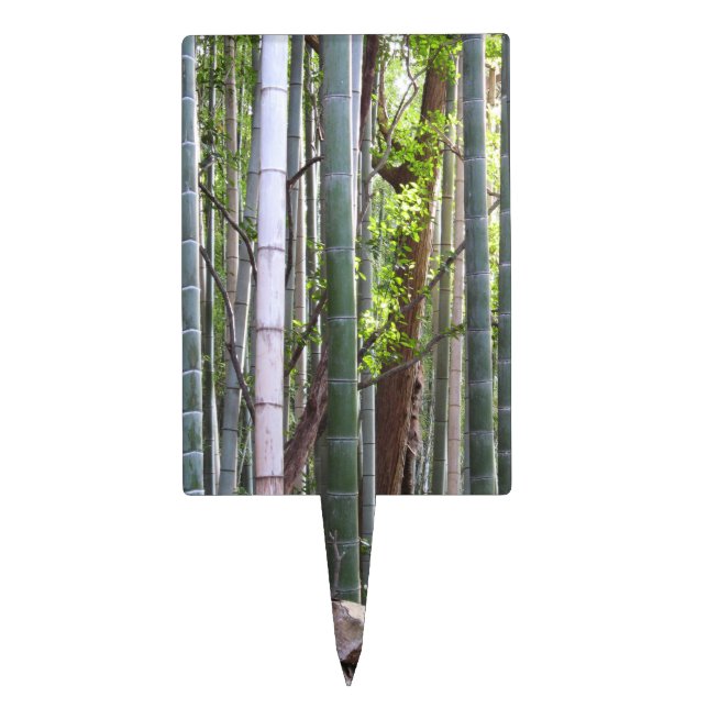 Japanese Giant Bamboo Forest, Sagano, Kyoto, Japan Cake Topper (Front)