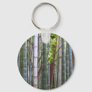Japanese Giant Bamboo Forest, Sagano, Kyoto, Japan Keychain
