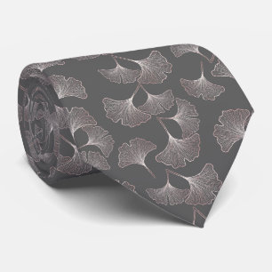 Japanese Ginkgo Leaf Pattern Neck Tie