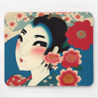 Japanese Girl Mouse Pad