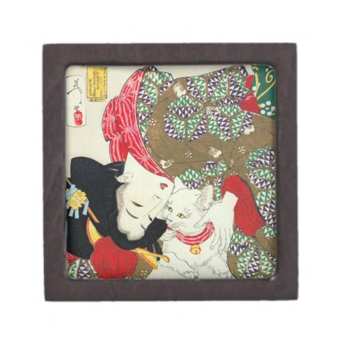 Japanese girl with Cat Tsukioka Yoshitoshi Jewelry Box