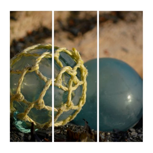 Japanese Glass Fishing Float Triptych