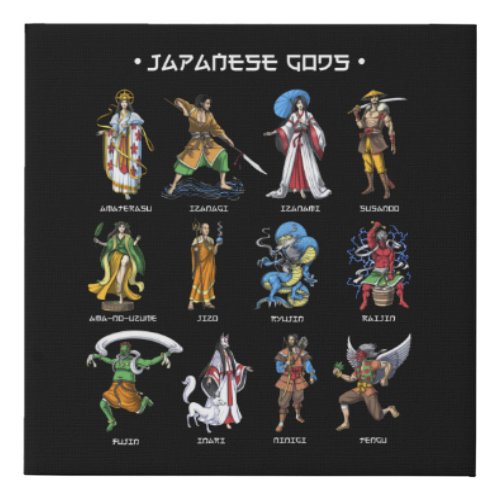 Japanese Gods Faux Canvas Print