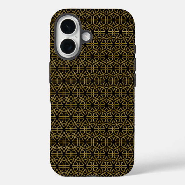 Japanese Gold & Black Kikko Pattern Case-Mate iPhone Case (Back)