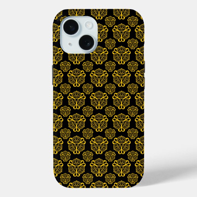 Japanese Gold & Black Pattern Case-Mate iPhone Case (Back)