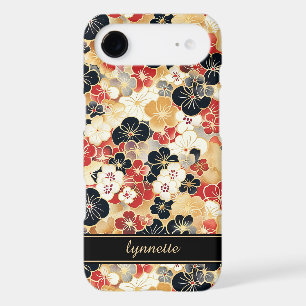 Japanese Gold Floral Pattern Monogrammed iPhone 17 Air Case