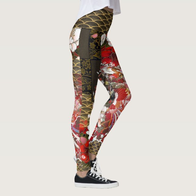 Japanese Gold Leaf Geisha Fondo Leggings (Right)