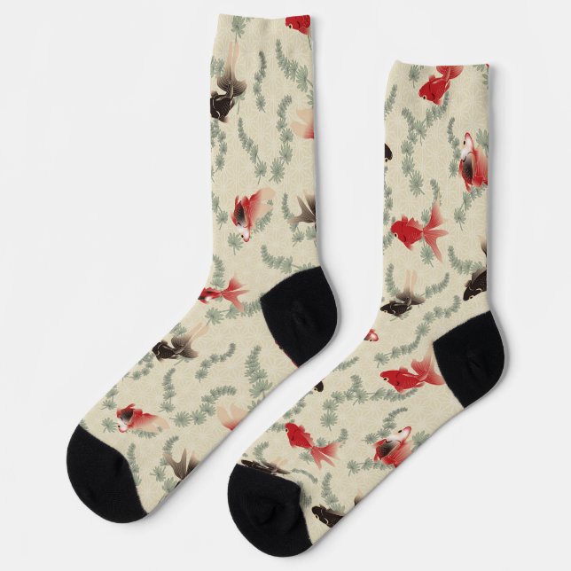 Japanese Goldfish Pattern  Socks (Left)