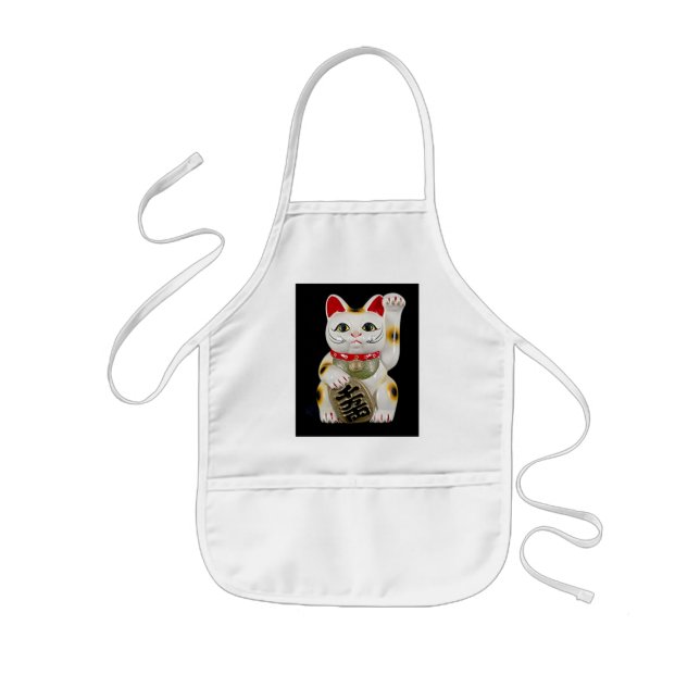 Japanese Good Luck Cat Kids' Apron (Front)