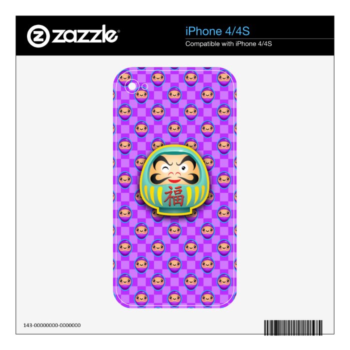 Japanese Good Luck Daruma Decal For The iPhone 4S