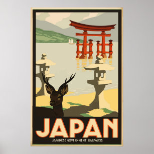 Japanese Government Railways Japan Vintage Travel  Poster