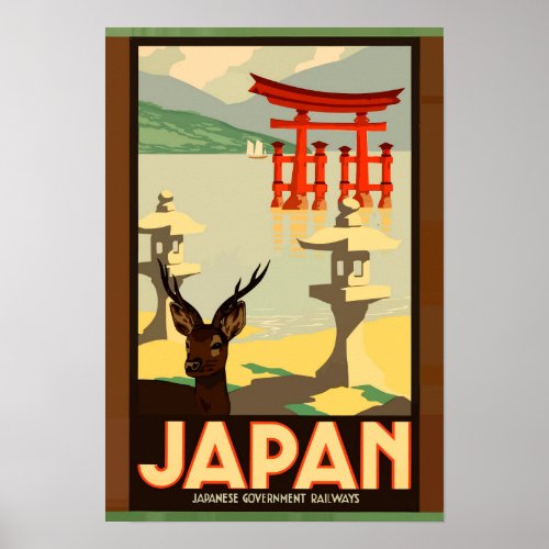 Japanese Government Railways Vintage Travel Poster