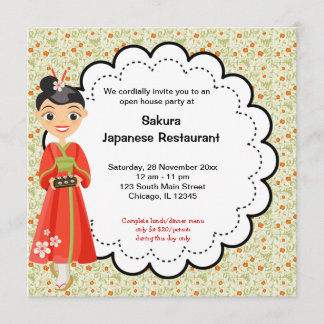 Japanese Grand Opening Restaurant Invitation