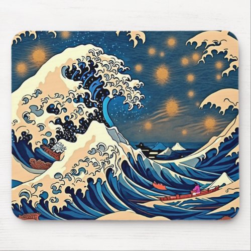 Japanese Great Wave Mouse Pad