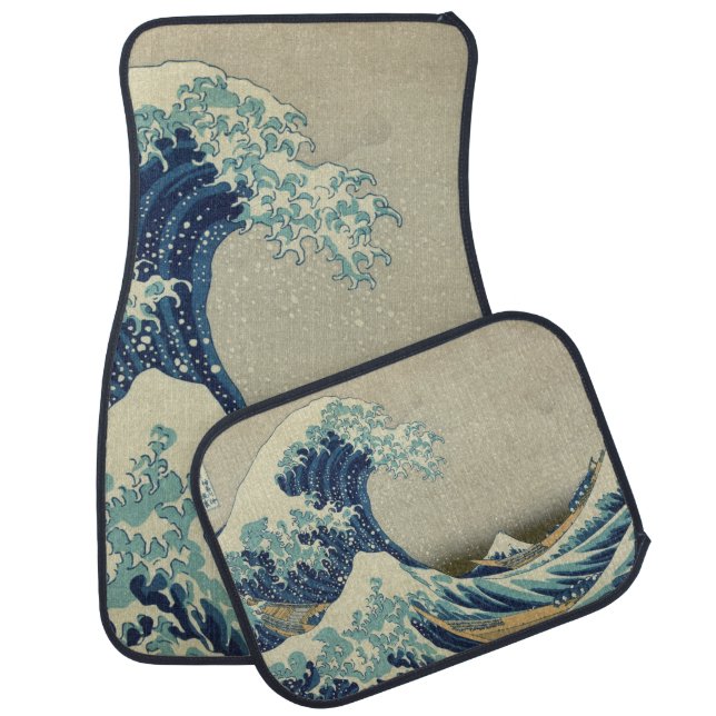 Japanese Great Wave off Kanagawa by Hokusai Car Mat (Set)