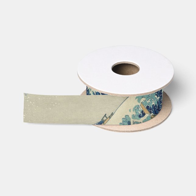 Japanese Great Wave off Kanagawa by Hokusai Satin Ribbon (Spool)