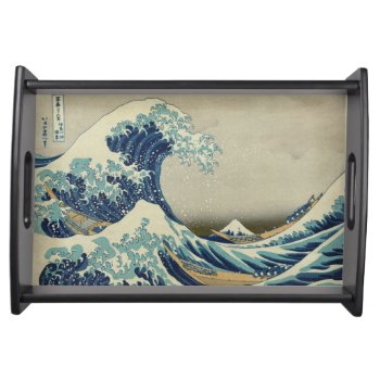 Japanese Great Wave Off Kanagawa By Hokusai Serving Tray by mallchicks at Zazzle