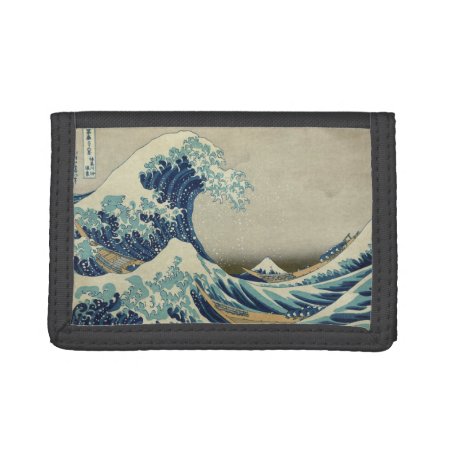 Japanese Great Wave Off Kanagawa By Hokusai Tri-fold Wallet