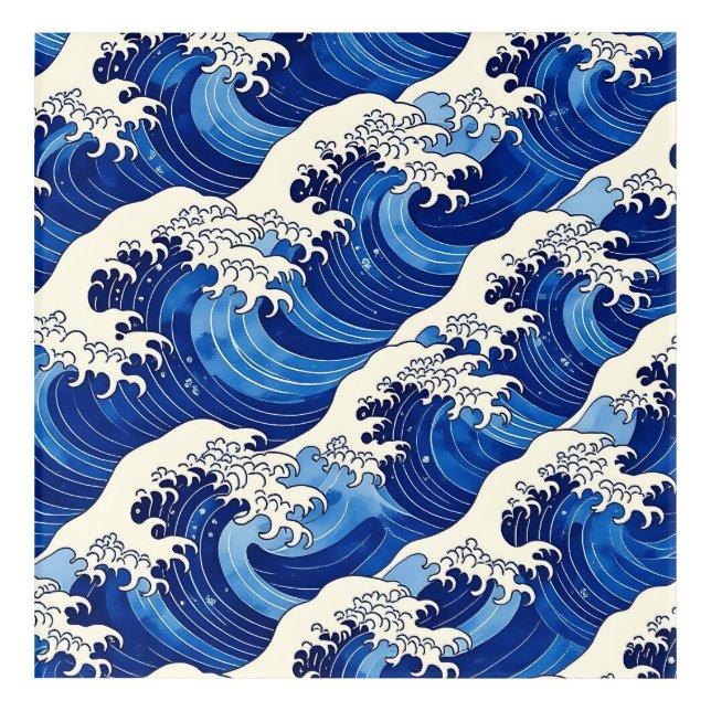 Japanese Great Wave Pattern Ocean  Acrylic Print (Front)