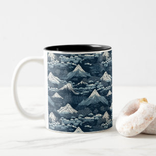 Japanese Great Wave Pattern Two-Tone Coffee Mug