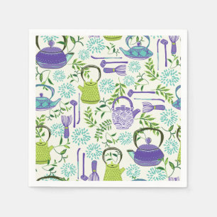 Japanese Green Teapot Design Napkins
