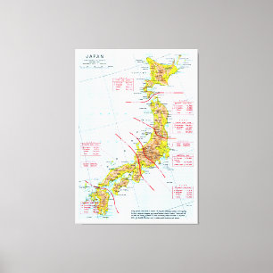 Japanese Ground Forces World War II Map in Japan Canvas Print