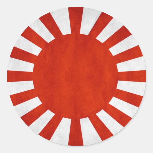 Japanese Grunge Flag Classic Round Sticker (Front)