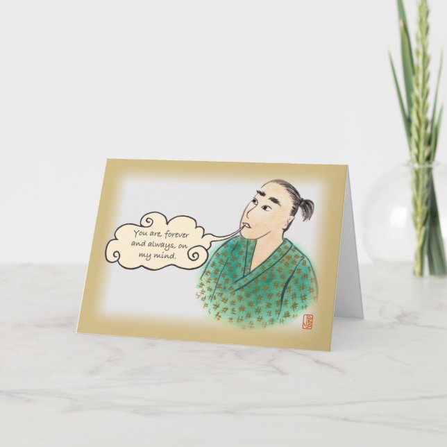 Japanese Guy in Yukata Love 4 for Him or Her Card (Front)