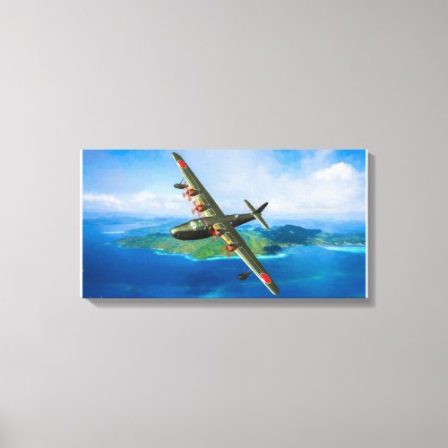 Japanese H8K Emily Seaplane  landing Canvas Print