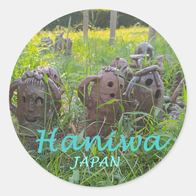 Japanese Haniwa Round Sticker in Osaka (Front)